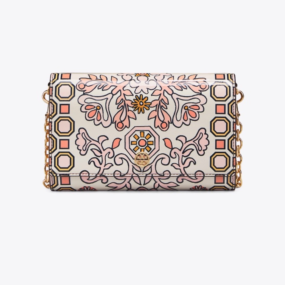 Authentic New Tory Burch Hicks Garden chain wallet - Picture 5 of 8